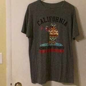 Riot Society Gray Short Sleeve Tee with California Bear Graphic